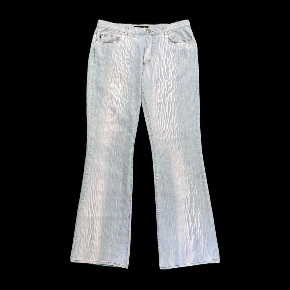 Roberto Cavalli Just Cavalli Wavy Tiger Stripe Denim Jeans